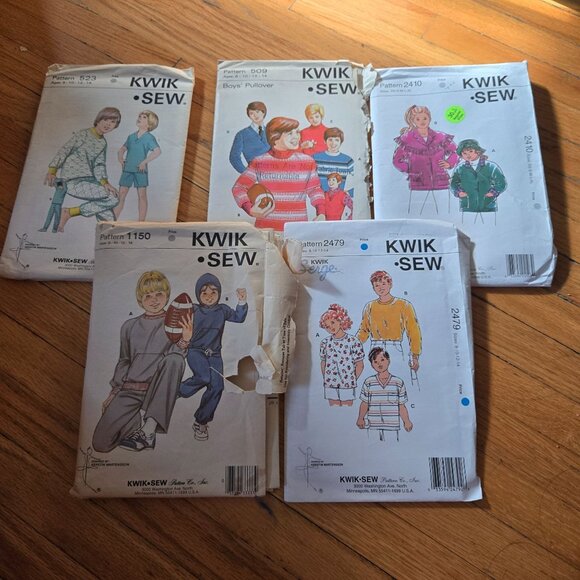 Kwik Sew sewing patterns mixed lot Kids Sweatpants, Tops unverified - Picture 1 of 3